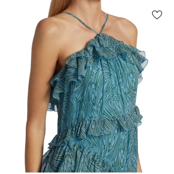 CINQ À SEPT Rayner Asymmetric Ruffle Midi-Dress NWOT - Picture 3 of 9